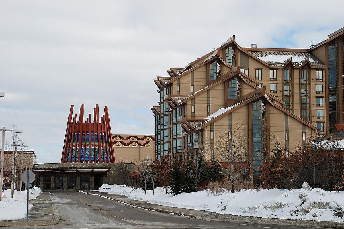 Casino Rama Resort hotel and entrance in winter, Ontario