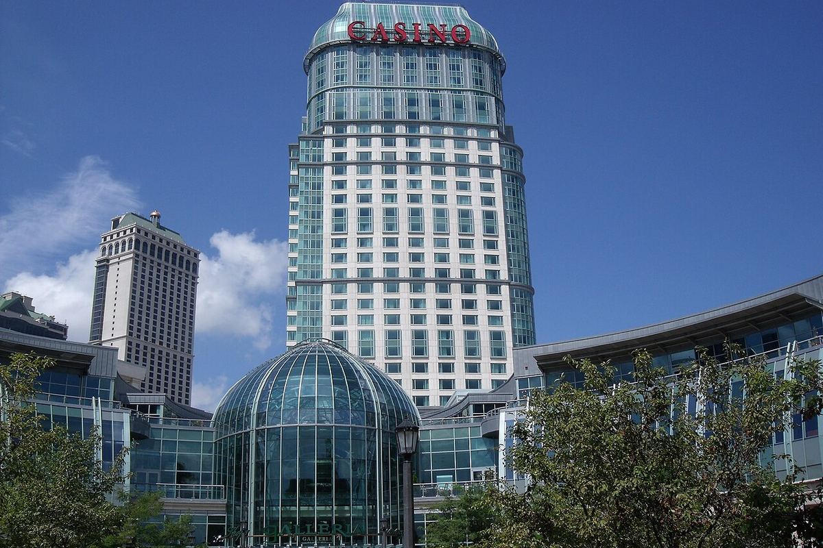 Fallsview Casino Resort tower and glass dome in daylight, Niagara Falls