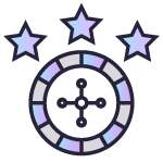 An image of 3 stars on top of a roulette wheel symbolises free roulette rankings
